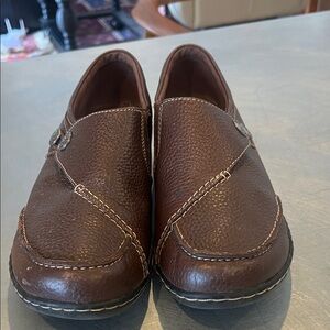 Woman’s Clark  Brown Leather Loafers